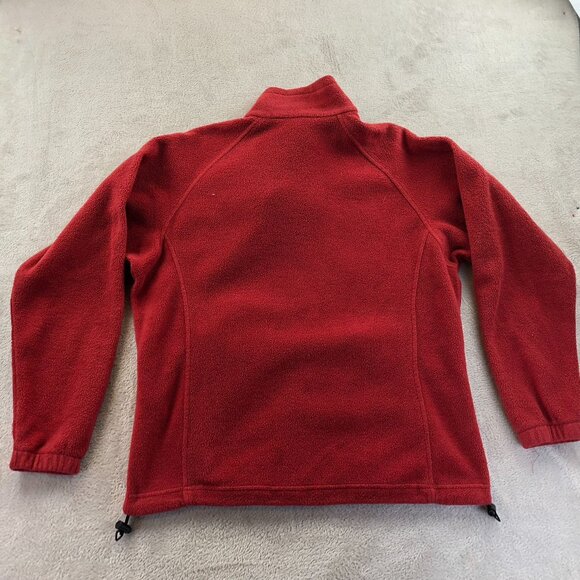 Columbia Womens Fleece Jacket Large Red Full Zip Mock Neck Outdoors Cozy Casual - Picture 16 of 16